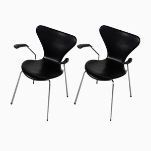 Series 7 Dining Chairs by Arne Jacobsen for Fritz Hansen, 1970s, Set of 2