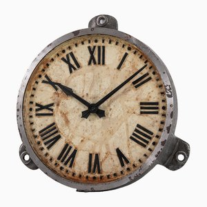 Reloj de fábrica industrial de 18 de hierro fundido de Gents of Leicester, años 30