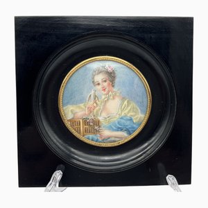 Miniature Portrait of Woman with Dove by Canava