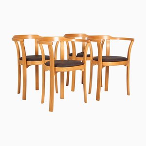 Dining Chairs in Beech and Leather from Farstrup, 1960s, Set of 4
