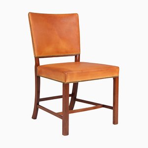 Side Chair with Original Nature Leather by Fritz Hansen & Ivan Schlecther, 1940s