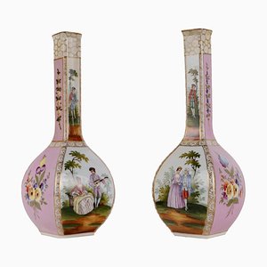 Vases Dresden en Porcelaine, Set de 2