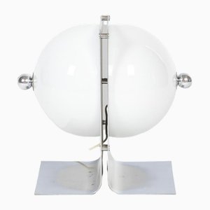 Table Lamp in Polished and Opaline Metal, 1970s