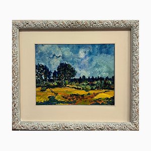 Pite Sarranof, Landscape, North France, 1995, Oil, Framed