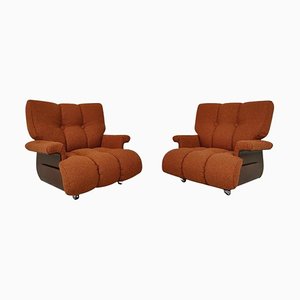 Mid-Century Modern Orange Armchairs, Italy, 1960s, Set of 2