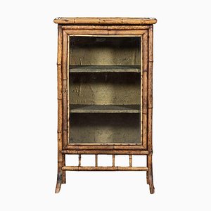 19th Century English Glazed Bamboo Cabinet, 1880s
