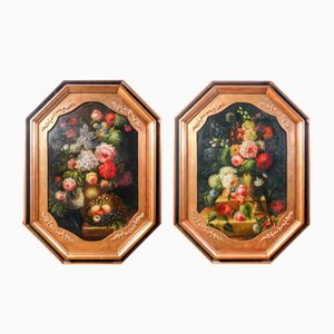 Still Lifes, Late 19th Century, Oil on Canvases, Framed, Set of 2