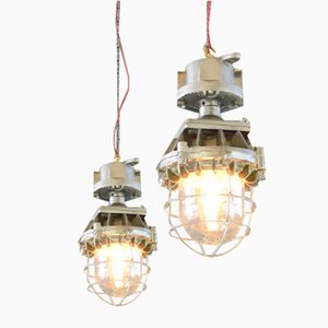 Explosion Proof Pendant Lights by Wardle, 1930s, Set of 2