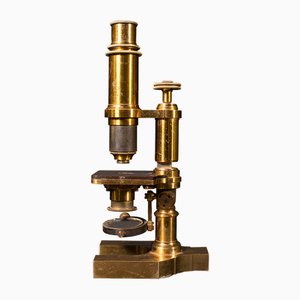 English Monocular Microscope in Brass, 1900s