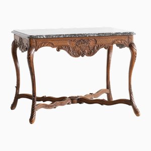 Louis XV Marble & Oak Centre Table