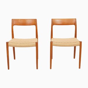 Model 77 Teak Chairs by Niels Otto Møller for J.L. Møllers, 1960s, Set of 2