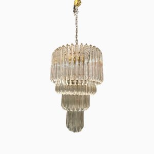Large Murano Glass Prism Chandelier, 1970s