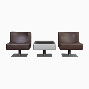 System 350 Chairs and Side Table by Herbert Hirche for Mauser, 1974, Set of 3