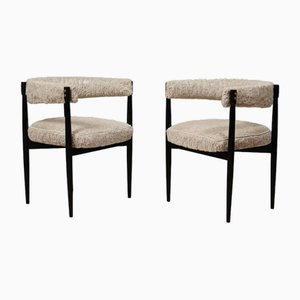 Poltrone Mid-Century imbottite in acero e ottone, Austria, anni '60, set di 2