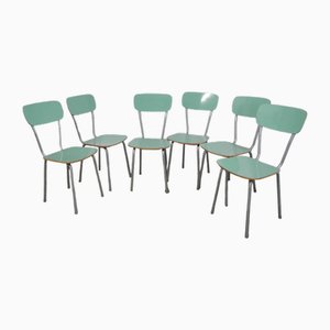 Grüne Resopal Stühle, 1960er, 6 . Set