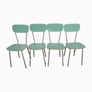 Green Formica Chairs, 1960s, Set of 4