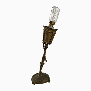 Italienische Nachttischlampe aus Bronze, 1940er