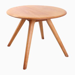 Small Danish Style Round Coffee Table in Light Oak by Borge Mogensen, 1950s