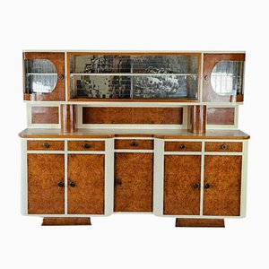 Vintage Italian Sideboard with Glass and Wood, 1950