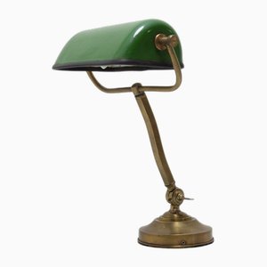 Verstellbare Art Deco Banker Lampe, 1930er