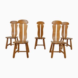 Brutalist Dining Chairs attributed to Depuydt, 1960s, Set of 5
