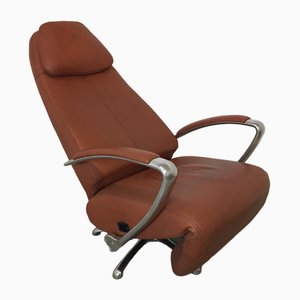 Leather and Metal Lounge Chair