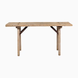 Banc ou Table d'Appoint Wabi Sabi Scandinave en Pin, Début du 20ème Siècle