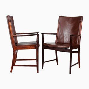 Konferenzstühle aus Palisander & Leder von Kai Lyngfeldt Larsen für Søren Wiladsen, Dänemark, 1960er, 14 . Set