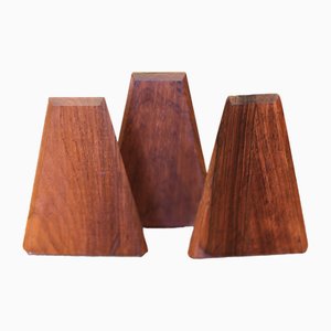 Vintage Bookends in Rosewood and Metal by Kai Kristiansen, 1960s, Set of 3