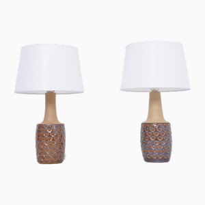 Mid-Century Model 3001 Handmade Stoneware Table Lamps by Einar Johansen for Søholm, 1960s, Set of 2