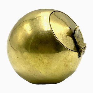 Brass Spherical Ashtray with Flip-Top Lid, Almazan, Spain, 1960s