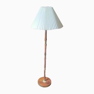 Brass and Rosewood Floor Lamp