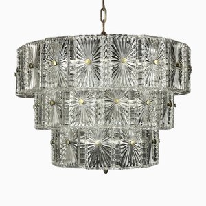 Large Vintage Crystal Chandelier, Italy, 1960s