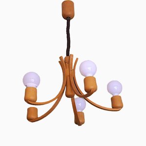 Danish Variable Height Chandelier with 5 Arms, 1970s