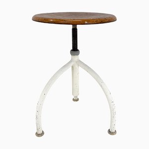 Tabouret Tripode Ajustable Vintage Industriel, 1950s