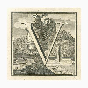 Luigi Vanvitelli, Letter V, Etching, 18th Century