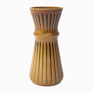 Mustard Yellow and Black Striped Vase attributed to Royal Norfolk Pottery, 1950s