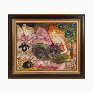 Linda Le Kinff, Mathilde et les Echec, óleo sobre tabla, enmarcado
