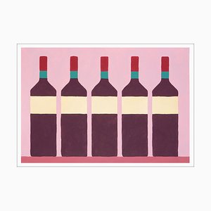 Gio Bellagio, The Wine Cabinet Bottles Display, 2023, Acrylic on Watercolor Paper