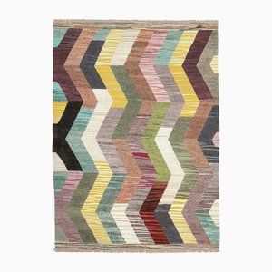 Vintage Multicolor Rug in Cotton and Wool