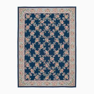 Tapis Kilim Brodé Bleu, 1990s