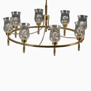 Large Brass Chandelier by Svend Mejlstrøm, 1960s