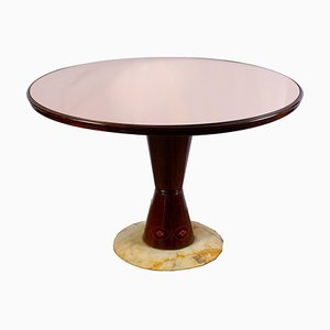 Mesa de centro o comedor con tapa rosa Art Déco atribuida. A Osvaldo Borsani atribuido a Osvaldo Borsani, 1940