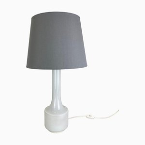 Modernist White Satin Glass Table Light Base attributed to Doria Lights, Germany, 1970s