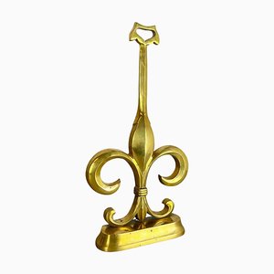 Hollywood Regency Brass French Lily Door Stopper Object, France, 1970s