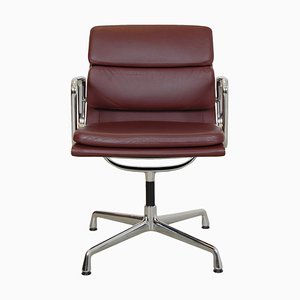 Ea-208 Softpad Office Chair in Brown Leather by Charles Eames for Vitra