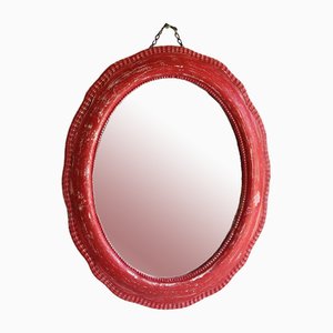 Espejo victoriano pintado en rojo