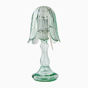Lámpara de mesa vintage de vidrio, años 50