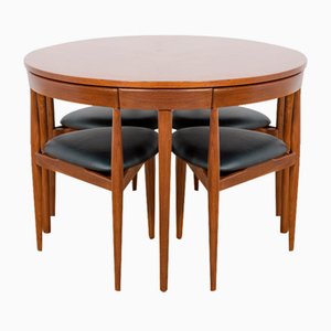 Mid-Century Teak Dining Table and Chairs Set by Hans Olsen for Frem Røjle, 1950s, Set of 5