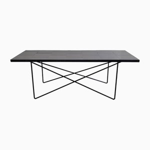 Mesa de centro Mid-Century de cerámica y acero, años 50